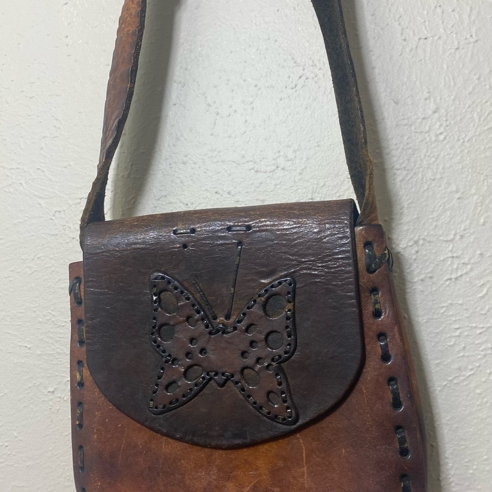 1970s leather cross body butterfly